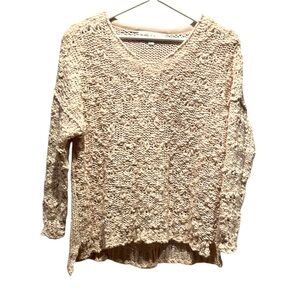 Chelsea & Theodore Women’s Chunky Loose Knit Sweater Size XS Beige Pink